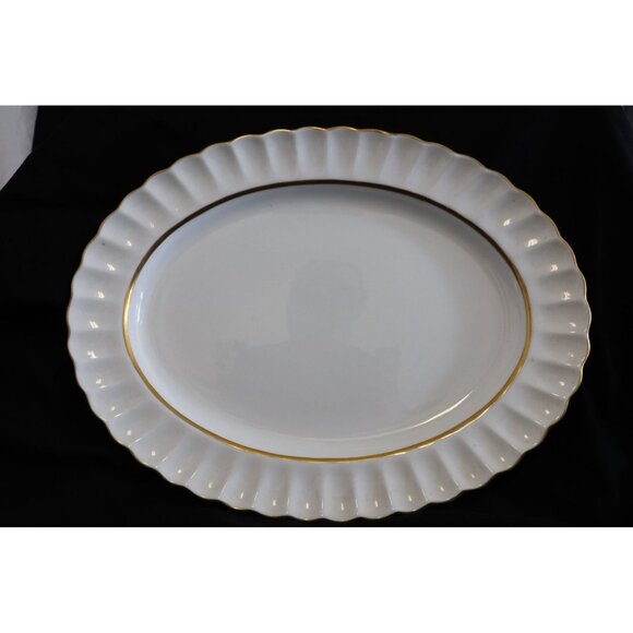 Vintage Spode Midas Bone China England Oval Serving Dish Plate 14" Y8157 Gold - Picture 1 of 8